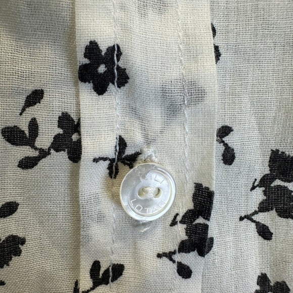 Nili Lotan Libby White Floral Print Blouse Size XS Long Sleeve Button Down Shirt - Picture 5 of 5